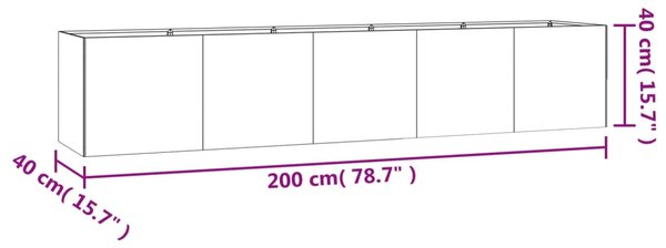 VidaXL Ζαρντινιέρα 200 x 40 x 40 εκ. από Ατσάλι Σκληρυθέν στον Αέρα