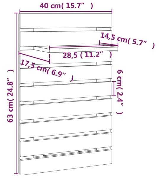 VidaXL Ράφια Κομοδίνου Επιτοίχια 2 τεμ. Μελί από Μασίφ Ξύλο Πεύκου