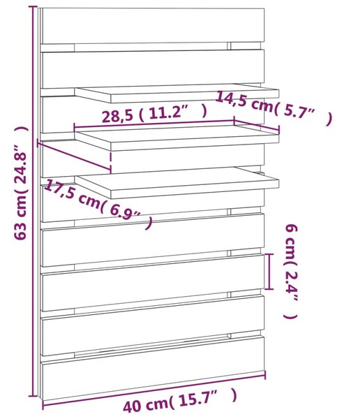 VidaXL Ράφια Κομοδίνου Επιτοίχια 2 τεμ. από Μασίφ Ξύλο Πεύκου