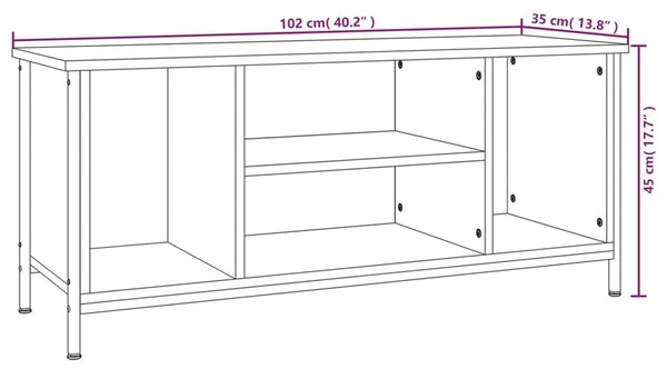 VidaXL Έπιπλο Τηλεόρασης Γκρι Sonoma 102x35x45 εκ. από Επεξεργ. Ξύλο