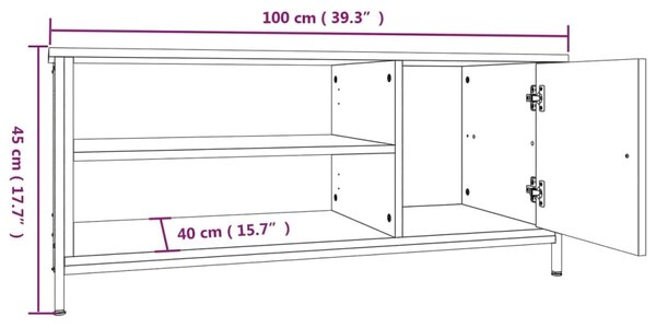 VidaXL Έπιπλο Τηλεόρασης Καφέ Δρυς 100x40x45 εκ. Επεξεργασμένο Ξύλο