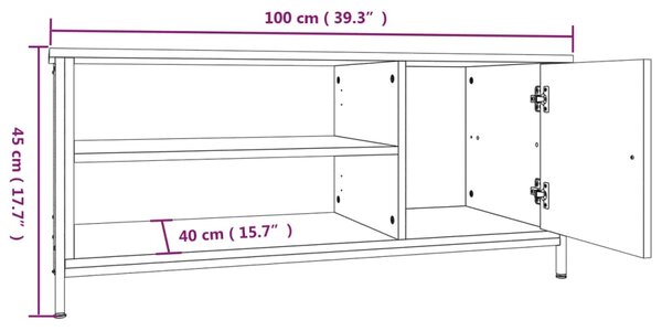 VidaXL Έπιπλο Τηλεόρασης Καπνιστή Δρυς 100x40x45 εκ. Επεξ. Ξύλο