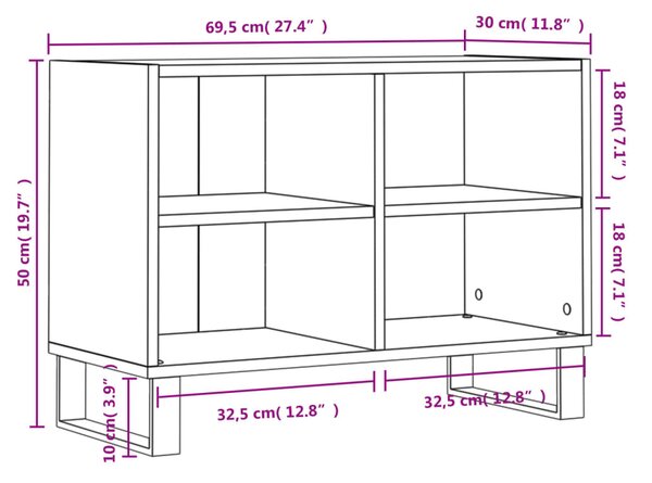 VidaXL Έπιπλο Τηλεόρασης Καπνιστή Δρυς 69,5x30x50 εκ. Επεξεργ. Ξύλο