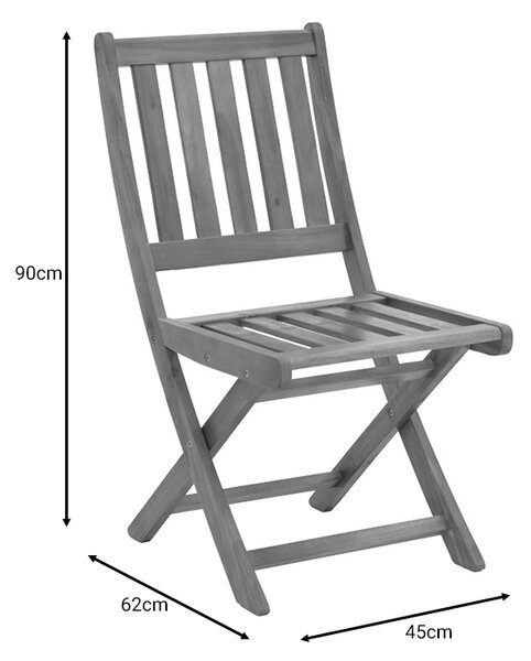 Καρέκλα Elijie pakoworld πτυσσόμενη ξύλο ακακίας φυσικό 45x62x90εκ