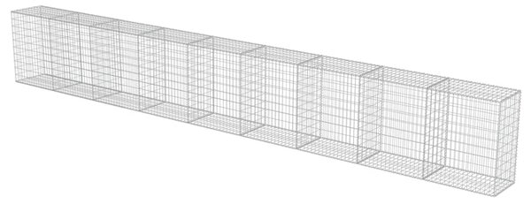 VidaXL Συρματοκιβώτιο Τοίχος 900x50x100 εκ. Γαλβαν.Χάλυβας + Καλύμματα
