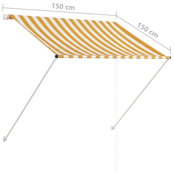 VidaXL Τέντα Συρόμενη Κίτρινο / Λευκό 100 x 150 εκ