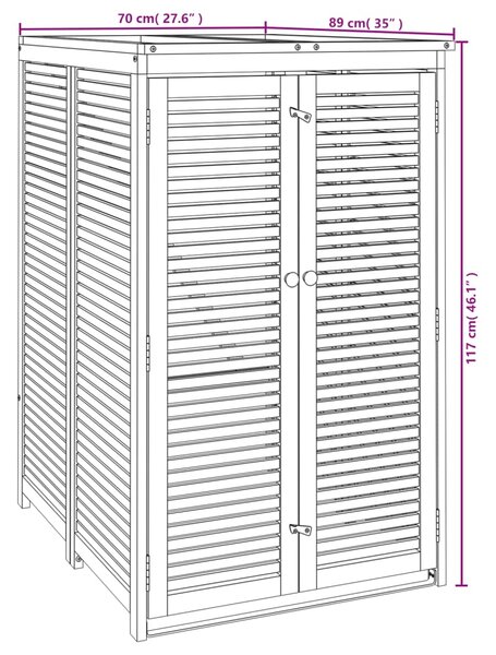 VidaXL Πλαίσιο Μονού Κάδου Απορριμάτων 70x89x117 εκ Μασίφ Ξύλο Ακακίας