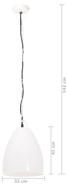 VidaXL Φωτιστικό Industrial Στρογγυλό 25 W Λευκό 32 εκ. Ε27