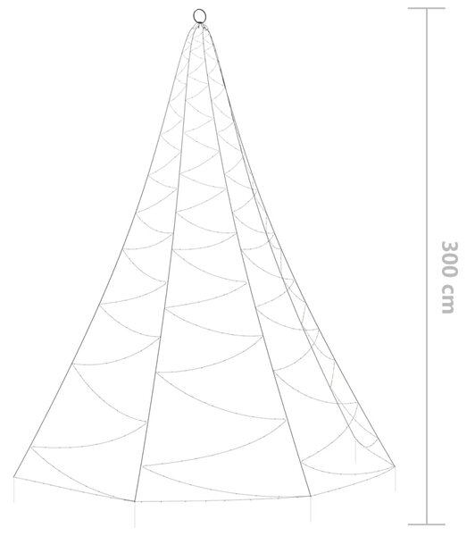 VidaXL Δέντρο Επιτοίχιο 260LED Θερ. Λευκό 3μ. Εσωτ./Εξωτ. Μετ. Γάντζοι
