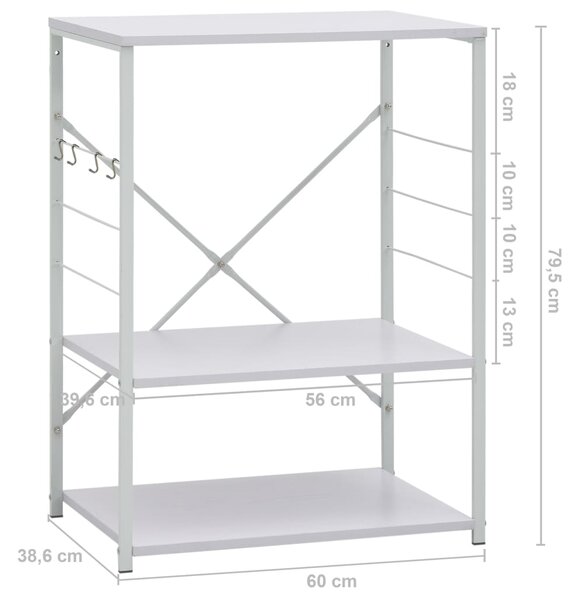 VidaXL Ντουλάπι Φούρνου Μικροκυμάτων Λευκό 60x39,6x79,5 εκ. Επεξ. Ξύλο