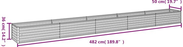 VidaXL Ζαρντινιέρα 482 x 50 x 36 εκ. από Ατσάλι Σκληρυθέν στον Αέρα