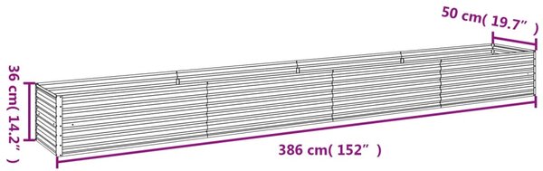 VidaXL Ζαρντινιέρα 386 x 50 x 36 εκ. από Ατσάλι Σκληρυθέν στον Αέρα