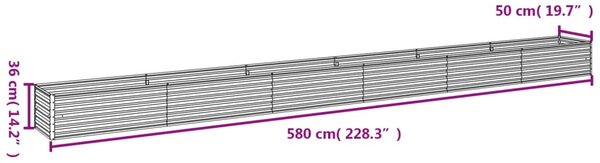 VidaXL Ζαρντινιέρα 580 x 50 x 36 εκ. από Ατσάλι Σκληρυθέν στον Αέρα