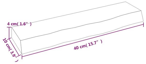 VidaXL Ράφι Τοίχου Ανοιχτό Καφέ 40x10x4 εκ. Επεξεργ. Μασίφ Ξύλο Δρυός