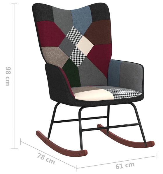 VidaXL Πολυθρόνα Κουνιστή Σχέδιο Patchwork Υφασμάτινη