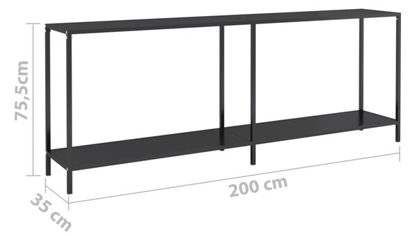 VidaXL Τραπέζι Κονσόλα Μαύρο 200 x 35 x 75,5 εκ. από Ψημένο Γυαλί