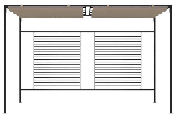 VidaXL Κιόσκι Γκρι / Μπεζ 3 x 4 x 2,3 εκ. 180 γρ./μ² με Συρόμενη Οροφή