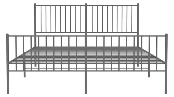VidaXL Πλαίσιο Κρεβατιού με Κεφαλάρι&Ποδαρικό Μαύρο 150x200εκ. Μέταλλο