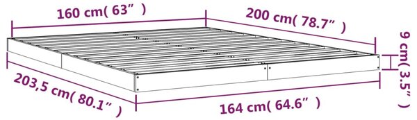 VidaXL Πλαίσιο Κρεβατιού Λευκό 160 x 200 εκ. από Μασίφ Ξύλο Πεύκου