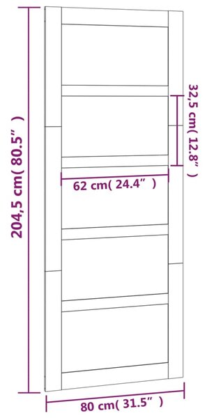 VidaXL Πόρτα Αχυρώνα 80 x 1,8 x 204,5 εκ. από Μασίφ Ξύλο Πεύκου