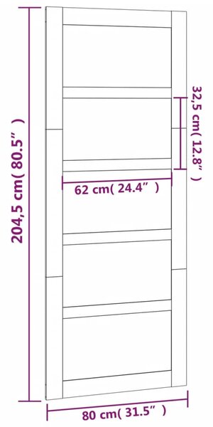 VidaXL Πόρτα Αχυρώνα Λευκή 80 x 1,8 x 204,5 εκ. από Μασίφ Ξύλο Πεύκου