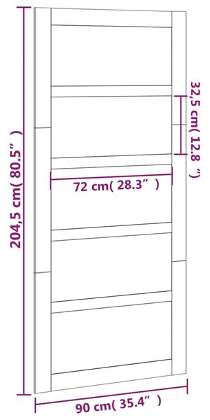 VidaXL Πόρτα Αχυρώνα 90x1,8x204,5 εκ. από Μασίφ Ξύλο Πεύκου