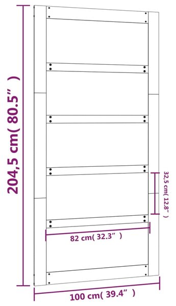 VidaXL Πόρτα Αχυρώνα Λευκή 100x1,8x204,5 εκ. από Μασίφ Ξύλο Πεύκου