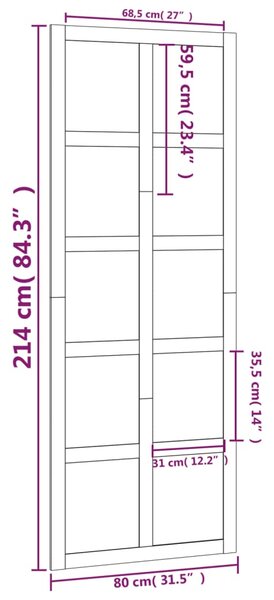 VidaXL Πόρτα Αχυρώνα 80 x 1,8 x 214 εκ. από Μασίφ Ξύλο Πεύκου