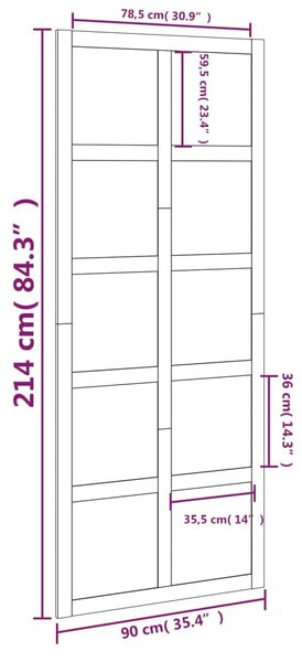 VidaXL Πόρτα Αχυρώνα Λευκή 90x1,8x214 εκ. από Μασίφ Ξύλο Πεύκου