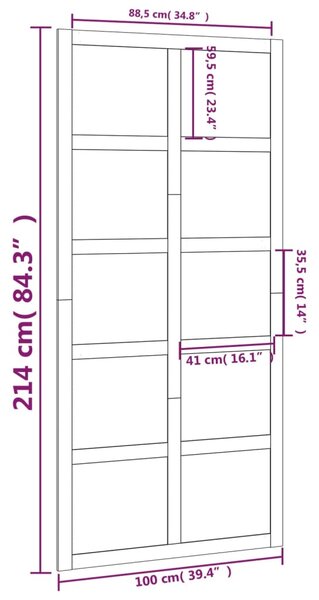 VidaXL Πόρτα Αχυρώνα Λευκή 100x1,8x214 εκ. από Μασίφ Ξύλο Πεύκου