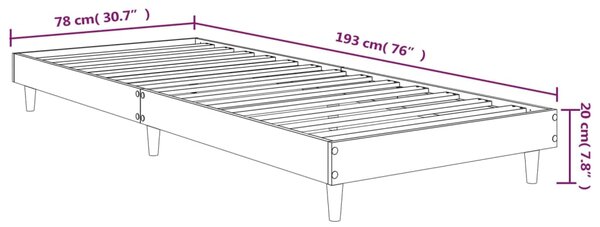 VidaXL Πλαίσιο Κρεβατιού Χωρ. Στρώμα Καφέ Δρυς 75x190εκ Επεξ. Ξύλο