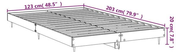 VidaXL Πλαίσιο Κρεβατιού Χωρ. Στρώμα Καφέ Δρυς 120x200εκ. Επ. Ξύλο