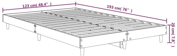 VidaXL Πλαίσιο Κρεβατιού Λευκό 120 x 190 εκ. Επεξεργασμένο Ξύλο