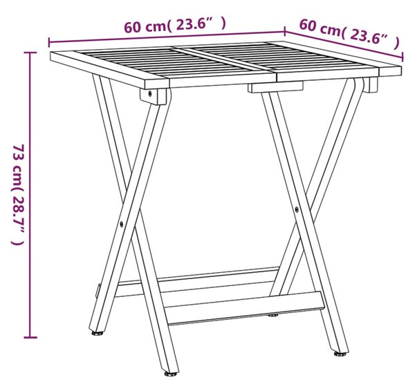 VidaXL Τραπεζαρία Bistro Πτυσσόμενη Σετ 3 τεμ. από Μασίφ Ακακίας