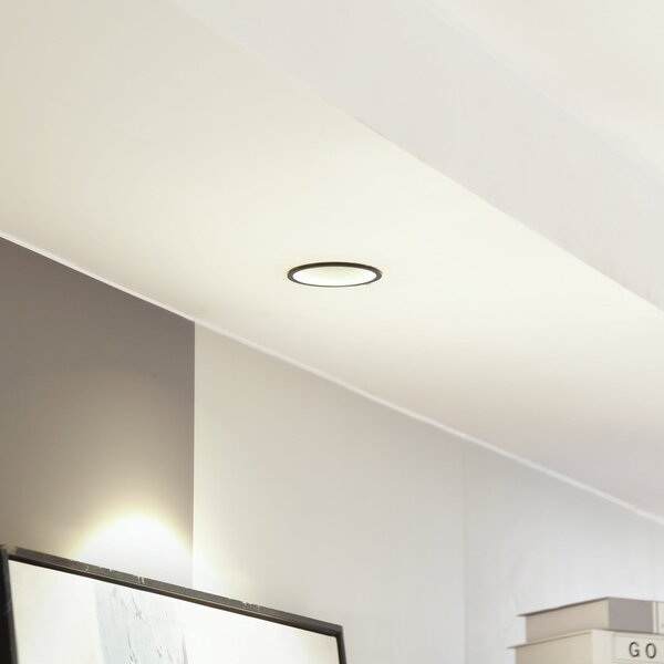 Arcchio LED downlight Niria, μαύρο, 3.000K, ρυθμιζόμενος, Μαύρο, Σαλόνι / τραπεζαρία, Αλουμίνιο, σύγχρονο