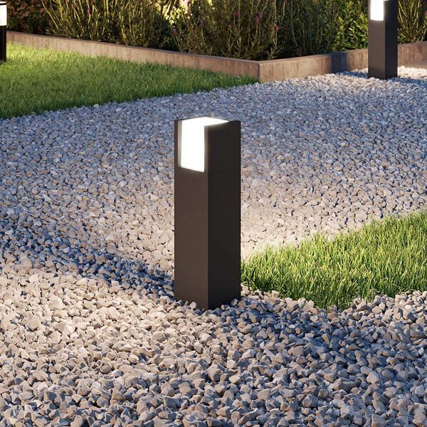 Philips Φωτιστικό πλίνθου LED Arbour UE της, Μαύρο, Αλουμίνιο, σύγχρονο