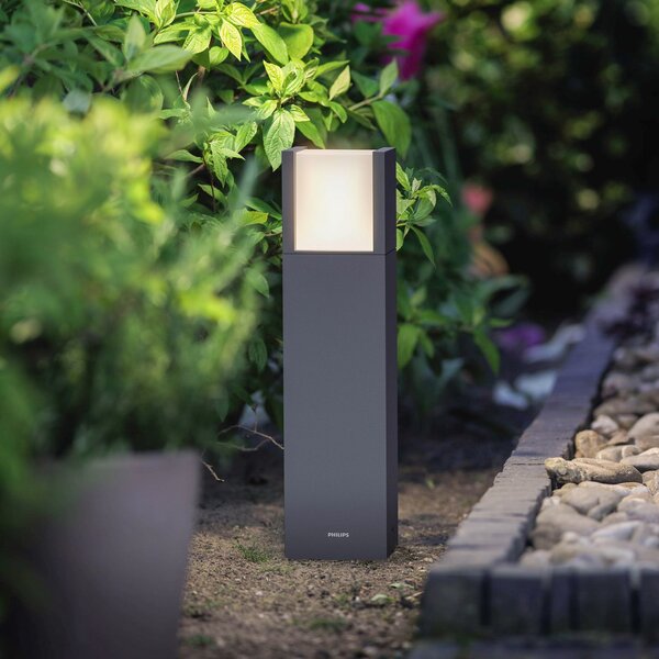 Philips Φωτιστικό πλίνθου LED Arbour UE της, Μαύρο, Αλουμίνιο, σύγχρονο