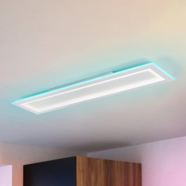 EGLO connect LED φωτιστικό οροφής Padrogiano-Z 1 φωτός, 120 x 30 cm, ρυθμιζόμενος, Λευκό, Σαλόνι / τραπεζαρία, Μέταλλο, σύγχρονο