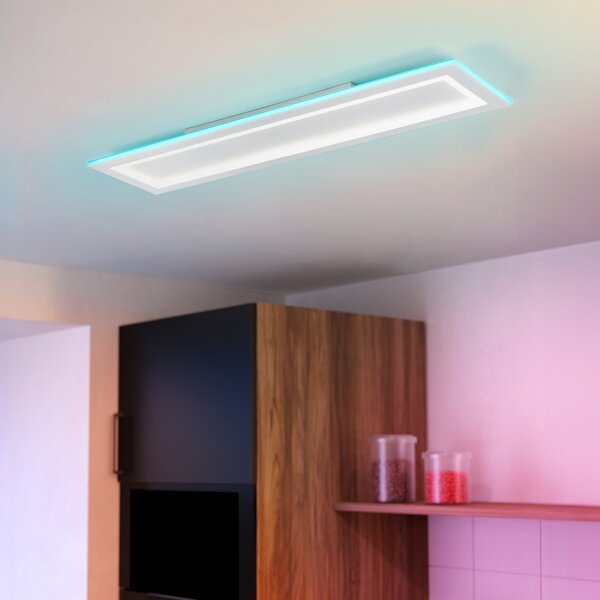 EGLO connect LED φωτιστικό οροφής Padrogiano-Z 1 φωτός, 120 x 30 cm, ρυθμιζόμενος, Λευκό, Σαλόνι / τραπεζαρία, Μέταλλο, σύγχρονο