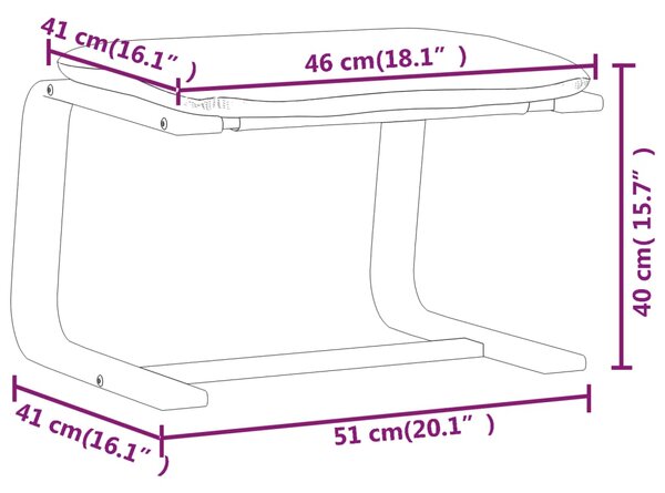 VidaXL Υποπόδιο Σκούρο Γκρι 51 x 41 x 40 εκ. Υφασμάτινο