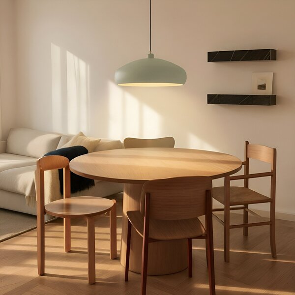 Lindby κρεμαστό φωτιστικό Elover, ανοιχτό πράσινο, Ø 45 cm, σίδερο, ρυθμιζόμενος, Πράσινο, Σαλόνι / τραπεζαρία, Μέταλλο, σύγχρονο