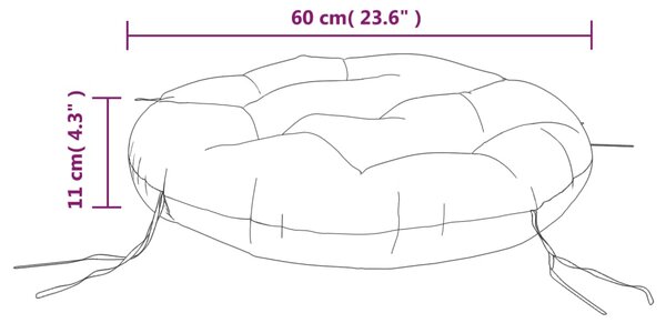 VidaXL Μαξιλάρι Στρογγυλό Κόκκινο Ø 60 x 11 εκ. από Ύφασμα Oxford