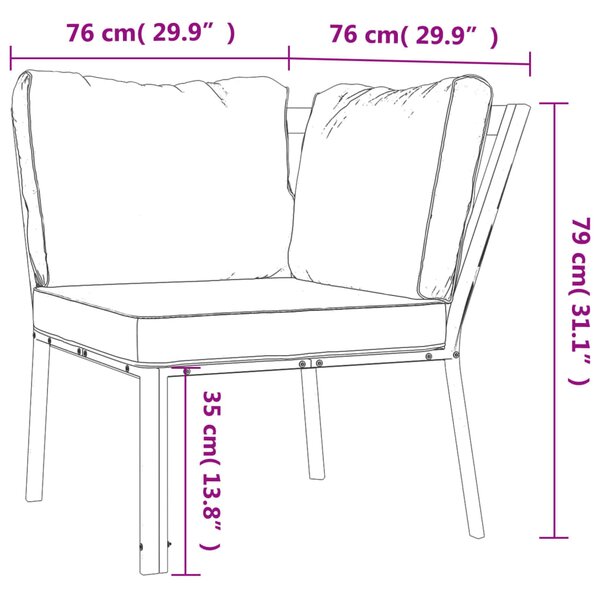 VidaXL Καρέκλα Κήπου 76 x 76 x 79 εκ. Ατσάλινη με Γκρι Μαξιλάρια