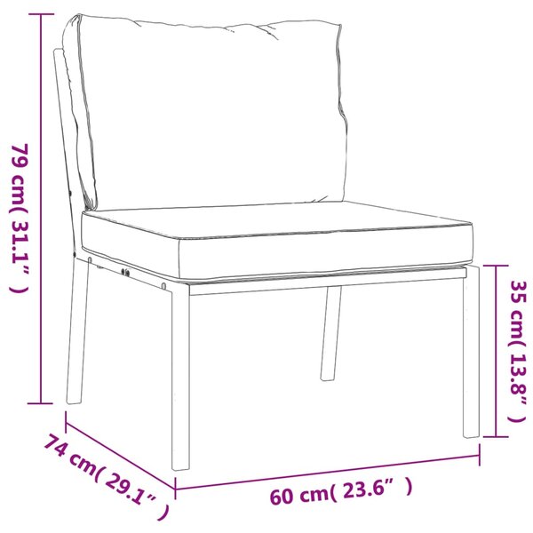 VidaXL Καρέκλες Κήπου 2 τεμ. 60 x 74 x 79 εκ. Ατσάλι με Γκρι Μαξιλάρια