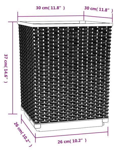 VidaXL Ζαρντινιέρες 4 τεμ. Μαύρες 30 x 30 x 37 εκ. από Πολυπροπυλένιο