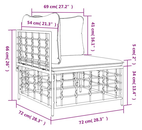 VidaXL Καναπές Κήπου Γωνιακός από Συνθετικό Ρατάν με Μπεζ Μαξιλάρια