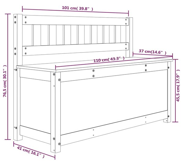 VidaXL Πάγκος 110 x 41 x 76,5 εκ. από Μασίφ Ξύλο Πεύκου