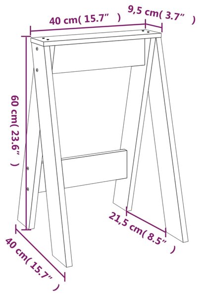 VidaXL Σκαμπό 2 Τεμ. 40 x 40 x 60 εκ. από Μασίφ Ξύλο Πεύκου