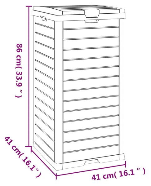 VidaXL Κάδος Απορριμμάτων Εξ. Χώρου Μαύρος 41x41x86 εκ. Πολυπροπυλένιο