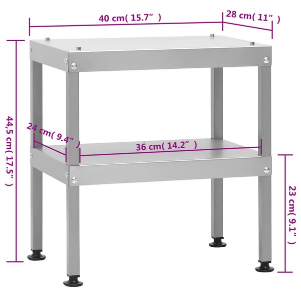 VidaXL Τραπέζι Φούρνου Καπνίσματος 40x28x44,5 εκ. Γαλβανισμένο Ατσάλι